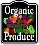 Organic Produce Color Fruit Vegetables BLACK Aluminum Composite Sign