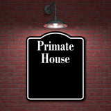 Primate House Zoo BLACK Aluminum Composite Sign