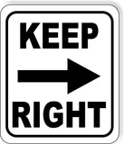 directional keep right arrow BLACK Metal Aluminum Composite Sign
