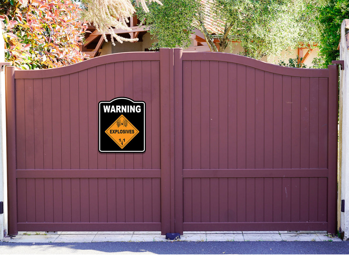 Warning_Explosives_1.1_orange_safty_osha_danger_black Aluminum Composite Sign