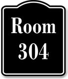 Room 304 Number Building BLACK Aluminum Composite Sign