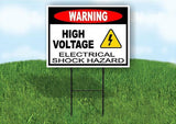 WARING HIGH VOLTAGE ELECTICAL SHOCK Yard Sign Road with Stand LAWN SIGN