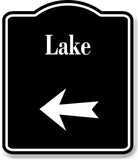 Lake Left Arrow BLACK Aluminum Composite Sign