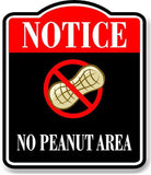 Notice No Peanut Area BLACK Aluminum Composite Sign