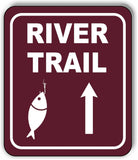RIVER TRAIL DIRECTIONAL UPWARDS ARROW CAMPING Metal Aluminum composite sign