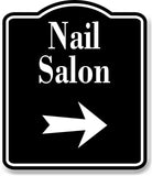 Nail Salon Right Arrow BLACK Aluminum Composite Sign