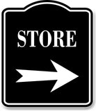 Store Right Arrow BLACK Aluminum Composite Sign