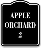 Apple Orchard 2 BLACK Aluminum Composite Sign