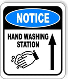 NOTICE Hand Washing Station Straight Ahead Aluminum composite sign