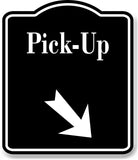 Pick-Up 45 Degree Down Right Arrow BLACK Aluminum Composite Sign