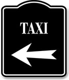 Taxi Left Arrow BLACK Aluminum Composite Sign