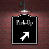 Pick-Up 45 Degree Up Right Arrow BLACK Aluminum Composite Sign