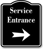 Service Entrance Right Arrow BLACK Aluminum Composite Sign