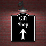 Gift Shop Up Arrow BLACK Aluminum Composite Sign