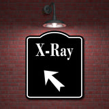 X-Ray 45 Degree Up Left Arrow BLACK Aluminum Composite Sign