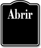 Abrir Spanish Muestra al aire libre firmar BLACK Aluminum Composite Sign