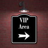 VIP Area Right Arrow BLACK Aluminum Composite Sign