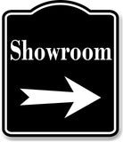 Showroom Right Arrow BLACK Aluminum Composite Sign