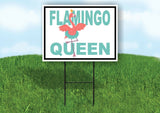 FLAMINGO QUEEN GREEN Yard Sign with Stand LAWN SIGN