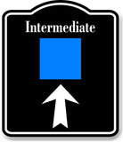 Intermediate Blue Trail  Ski Slope Up Arrow BLACK Aluminum Composite Sign