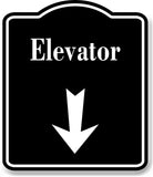 Elevator_Down_Arrow_BLACK Aluminum Composite Sign