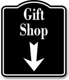 Gift Shop Down Arrow BLACK Aluminum Composite Sign