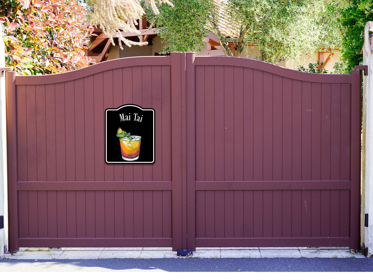 Mai Tai Cocktail Bar Sign BLACK Aluminum Composite Sign