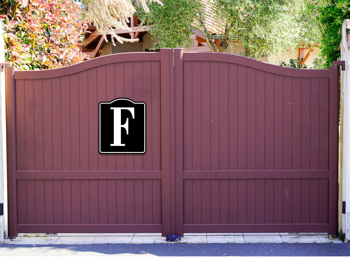 Letter F Bin Aisle Row Marker Label BLACK Aluminum Composite Sign