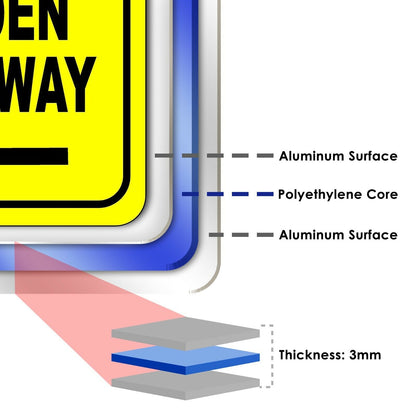 CAUTION HIDDEN DRIVEWAY LEFT ARROW Metal Aluminum Composite Sign