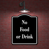 No Food or Drink Elegant BLACK Aluminum Composite Sign