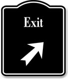 Exit 45 Degree Up Right Arrow BLACK Aluminum Composite Sign