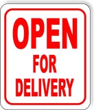 WE ARE OPEN RED Metal Aluminum composite sign