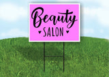 beauty salon PINK Plastic Yard Sign ROAD SIGN with Stand