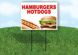 HAMBURGERS HOTDOGS Plastic Yard Sign ROAD SIGN with Stand