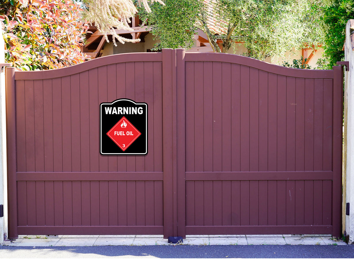 Warning_Fuel_Oil_Flammable_Gas_Safty_OSHA_Danger_BLACK Aluminum Composite Sign