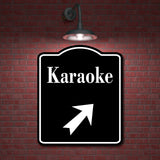 Karaoke 45 Degree Up Right Arrow BLACK Aluminum Composite Sign