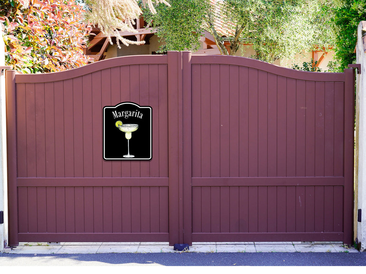 Margarita Cocktail Bar Sign BLACK Aluminum Composite Sign