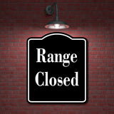 Range Closed Gun Archery BLACK Aluminum Composite Sign