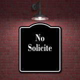 No Solicite Spanish firmar BLACK Aluminum Composite Sign