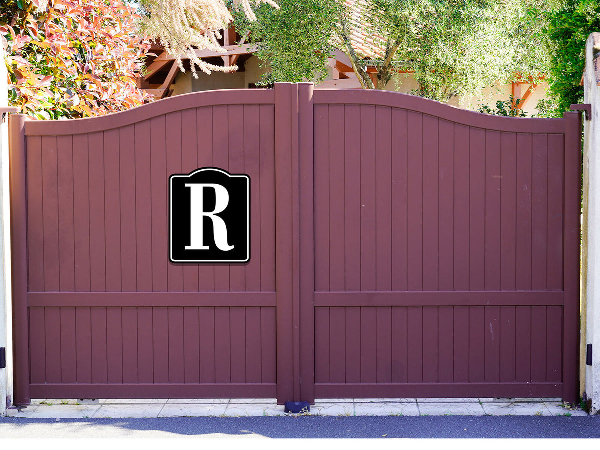 Letter R Bin Aisle Row Marker Label BLACK Aluminum Composite Sign