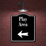 Play Area Zoo Left Arrow BLACK Aluminum Composite Sign