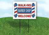 BARBER SHOP WALK-INS WELCOME Plastic Yard Sign ROAD SIGN with Stand
