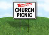 ANNUAL CHURCH PICNIC Yard Sign with Stand LAWN SIGN