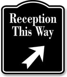 Reception This Way 45 Degree Up Right Arrow BLACK Aluminum Composite Sign