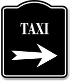 Taxi Right Arrow BLACK Aluminum Composite Sign