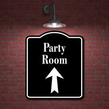 Party Room Up Arrow BLACK Aluminum Composite Sign