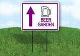 BEER GARDEN PURPLE STRAIGHT Yard Sign with Stand LAWN SIGN