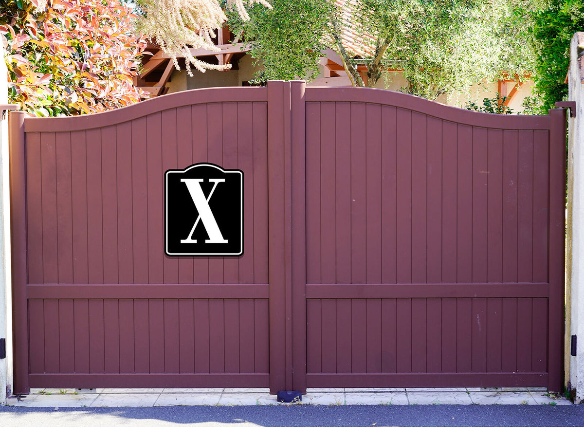 Letter X Bin Aisle Row Marker Label BLACK Aluminum Composite Sign