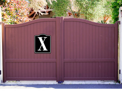 Letter X Bin Aisle Row Marker Label BLACK Aluminum Composite Sign