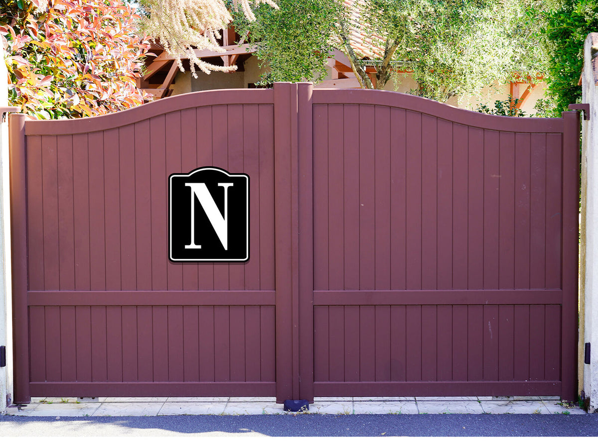 Letter N Bin Aisle Row Marker Label BLACK Aluminum Composite Sign